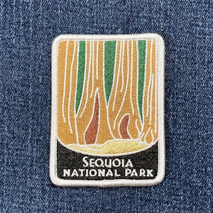 Sequoia National Park Patch - Embroidered Redwood Trees & California Badge 2-7/8" (Iron On)
