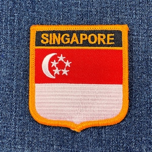 Singapur Patch - Flaggenschild Gesticktes Abzeichen 7,5 &quot;(zum Aufbügeln oder Aufnähen)