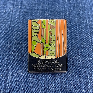 Redwood National & State Parks Enamel Lapel Pin - California Hiking Gift Travel Souvenir