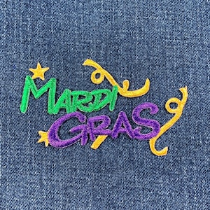 Mardi Gras Applique Patch - Embroidered New Orleans Louisiana Badge 4" (Iron On)