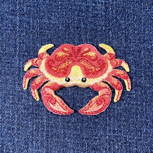 Crab Applique Patch - Embroidered Crustacean Sea Creature Badge 2.75" (Iron On)