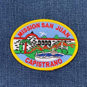 Mission San Juan Capistrano Patch - Embroidered Orange County California Badge 3.5" (Iron On)