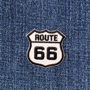 Route 66 Applique Patch - Mini Embroidered Highway Sign Badge 1-3/8" (Iron On)