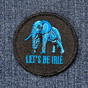 LET'S BE IRIE™ Patch - Embroidered Reggae Elephant Badge 2.5" (Iron On)