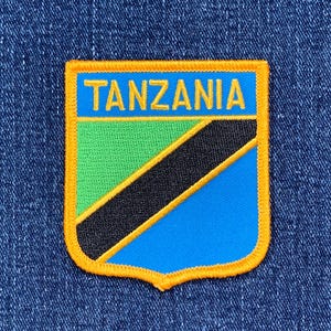 Tanzania Patch - Embroidered Flag Shield Badge 2.75" (Iron On)