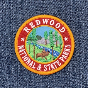 Redwoods National & State Park Patch - Embroidered California Giant Sequoia Tree Badge 2.75" (Iron On)