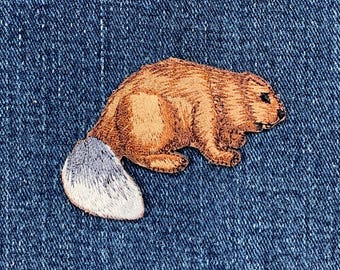 Beaver Applique Patch: Collectible Iron-On Badge (2.5")