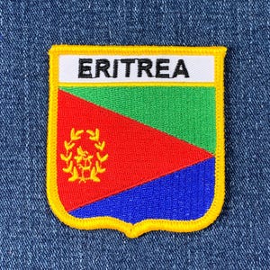 Eritrea Patch - Flag Shield Embroidered Badge 2.75" (Iron Or Sew On)