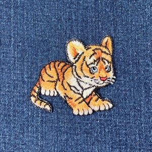 Tiger Cub Applique Patch - Embroidered Baby Animal Badge 2.25" (Iron On)