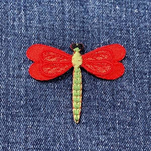 Libelle Aufnäher - Gesticktes Insekt Abzeichen 5 cm (Eisen auf)