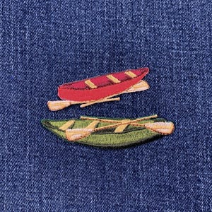 2er-Pack Kanu-Applikations-Patch-Set - gestickte Fluss- und See-Sportabzeichen (zum Aufbügeln)