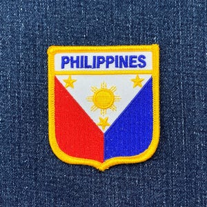 Philippines Patch - Embroidered Flag Shield Badge 2.75" (Iron On)