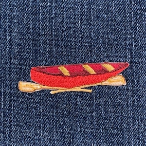 Kanu Aufnäher - gesticktes Angeln & Paddeln Abzeichen 5,5 cm (Eisen auf)