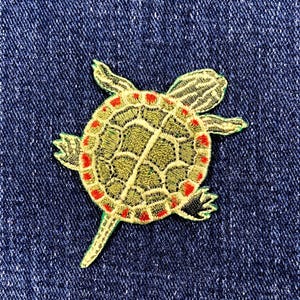 Painted Turtle Applique Patch - Embroidered Water Animal Badge 2.5&quot; (Iron On)