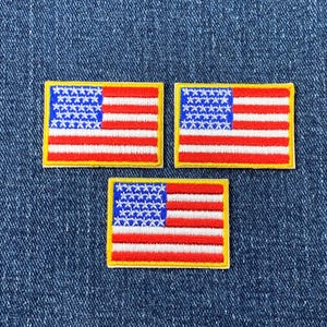 Embroidered American Flag Patch 3-Pack: USA Badge (1.5" Iron On)
