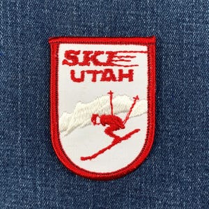 Vintage Ski Utah Patch - Embroidered Sew-On Snow Skiing Badge 2-5/8"