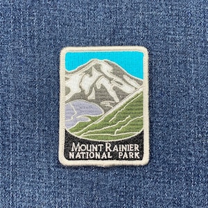 Mount Rainier National Park Patch - Embroidered Washington Badge 2-7/8" (Iron On)