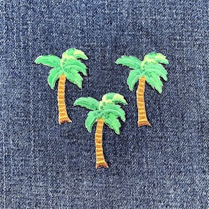 3-Pack Palm Tree Applique Patch - Embroidered Beach Badge 1.5" (Iron On)