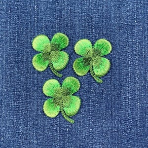3-Pack Four Leaf Clover Applique Patch - Embroidered Shamrock Good Luck Badge 1.5" (Iron On)