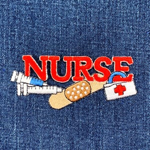 Nurse Applique Patch - Bandage Medical Tools Syringe First Aid Embroidered Badge 3.5" (Iron On)