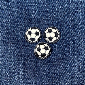 3-Pack Soccer Ball Applique Patch - Mini Embroidered Sports Team Badge 7/8" (Iron On)