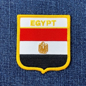 Egypt Patch - Embroidered Flag Shield Badge 2.75" (Iron Or Sew On)