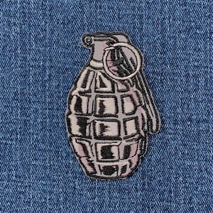 Grenade Applique Patch - Embroidered Novelty Badge 2.5&quot; (Iron Or Sew On)