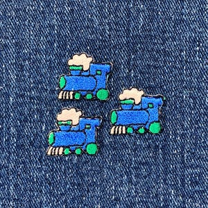3-Pack Train Applique Patch - Embroidered Steam Engine Locomotive Badge 3/4" (Iron On)
