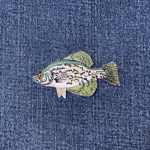 Crappie Fish Applique Patch - Embroidered Sunfish Badge 2-5/8" (Iron On)