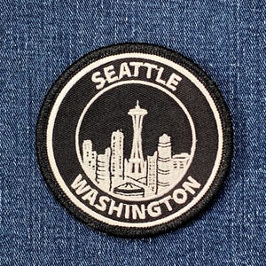 Seattle Washington Patch - Embroidered Skyline Badge 3" (Iron On)