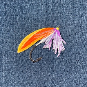 Fly Fishing Lure Applique Patch - Winter's Hope Fish Embroidered Badge 3" (Iron On)