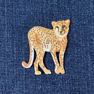 Cheetah Applique Patch - Embroidered Cougar Panther Leopard Animal Badge 2.25" (Iron On)
