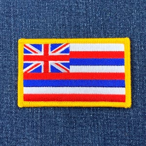 Hawaii State Flag Patch - Hawaiian Embroidered Badge 3.25&quot; (Iron Or Sew On)