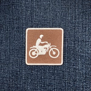 Off Road Motorcycle Trail Patch - Embroidered Park Sign Dirt Bike Badge 2" (Iron On)