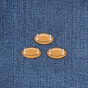 3-Pack Football Applique Patch - Mini Embroidered Sports Ball Badge 1-1/8" (Iron On)