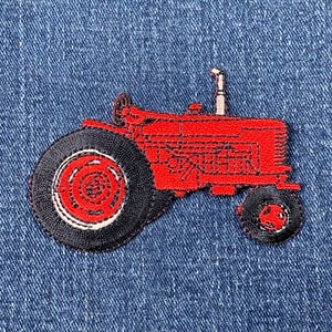 Tractor Applique Patch - Farm Equipment Farmer Embroidered Badge 3.5" (Iron on)