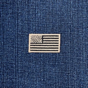 American Flag Patch - Embroidered Desert Tan USA United States Badge 1.5" (Iron On)