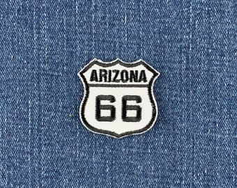Arizona Route 66 Patch - Mini Embroidered Highway Sign Badge 1-3/8" (Iron On)