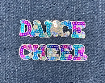 2-Pack Sequin Dance & Cheer Patch Set - Embroidered Multicolor Decorative Badges (Iron On)