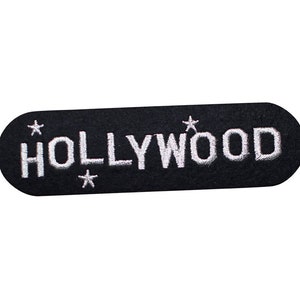 Hollywood Patch - Metallic Silver, California, Los Angeles 5.75" (Iron on)