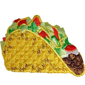 Taco Applique Patch - Mexican Food Badge 2-1/8" (Iron on)