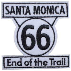 Santa Monica Route 66 Patch - End of the Trail, California Badge 2.5" (Iron on)