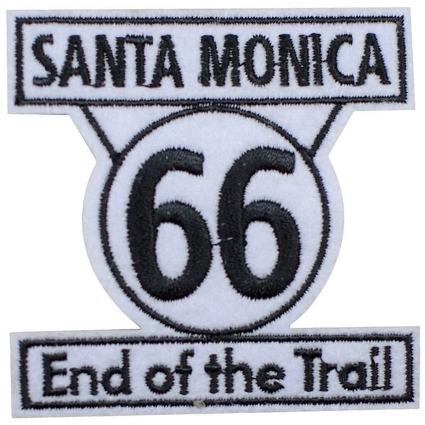Santa Monica Route 66 Aufnäher - End of the Trail, Kalifornien Abzeichen 2,5" (aufbügeln)
