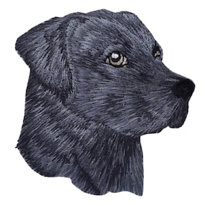 Labrador Retriever Applique Patch - Embroidered Black Lab Dog Badge 2-3/8" (Iron On)