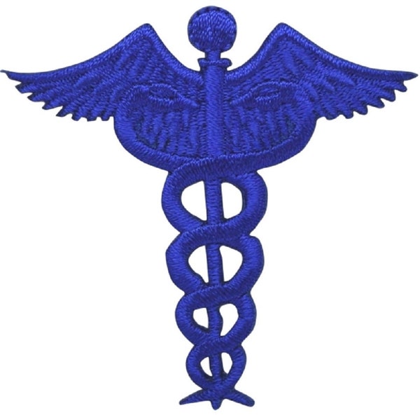 Caduceus Applique Patch - Doctor, Nurse, EMT, Paramedic, Medical Symbol 2.5" (Iron on)