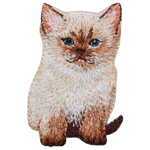 Ragdoll Kitty Applique Patch -  Cat, Siamese Kitten Badge 2-1/8&quot; (Iron on)
