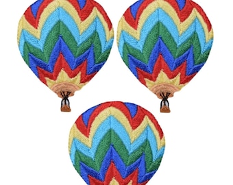HOT AIR BALLOON PURPLE//YELLOW IRON ON PATCH APPLIQUE