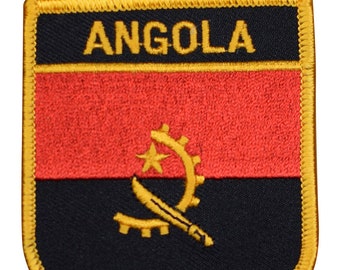 Angola Angolan National Flag Iron on Patches Embroidered Applique Badge Emblem Angola Angolan National Flag Iron on Patches Embroidered Applique Badge Emblem