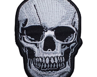 3 Pcs Skull in Cross Embroidered Patches 3/"x3/" iron-on