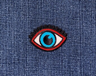 Blue Eye Applique Patch - Embroidered Decorative Badge 1-7/8" (Iron On)